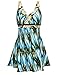 NONWE Women's Retro Floral Print One Piece Swimwear Swimdress