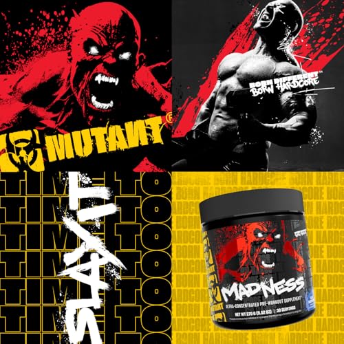 MUTANT MADNESS | Ultra-Concentrated Pre-Workout Supplement | 360mg Caffeine, 4g Pump & Performance Blend, Beta-Alanine, Energy & Focus| 30 serve | 270g | Peach Mango