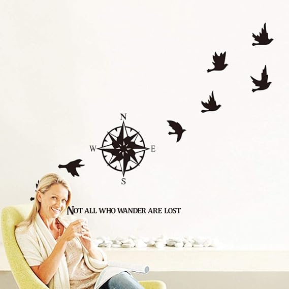 Diseño De Arte Decoración Para El Hogar Vinilo Brújula Etiqueta De La