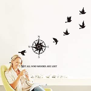 Diseño De Arte Decoración Para El Hogar Vinilo Brújula Etiqueta De La