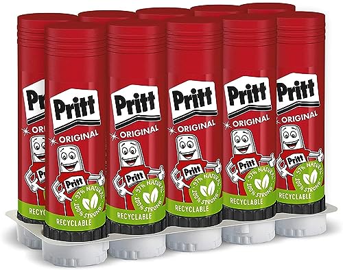 Pritt Colla Stick, Colla trasparente per scuola e ufficio, 10 x 43 g