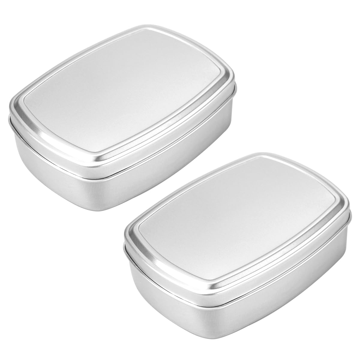 DOERDO 2PCS Aluminum soap Box Holder Portable Soap Saver Box with Cover for Bathroom Shower Home Outdoor Camping Travel