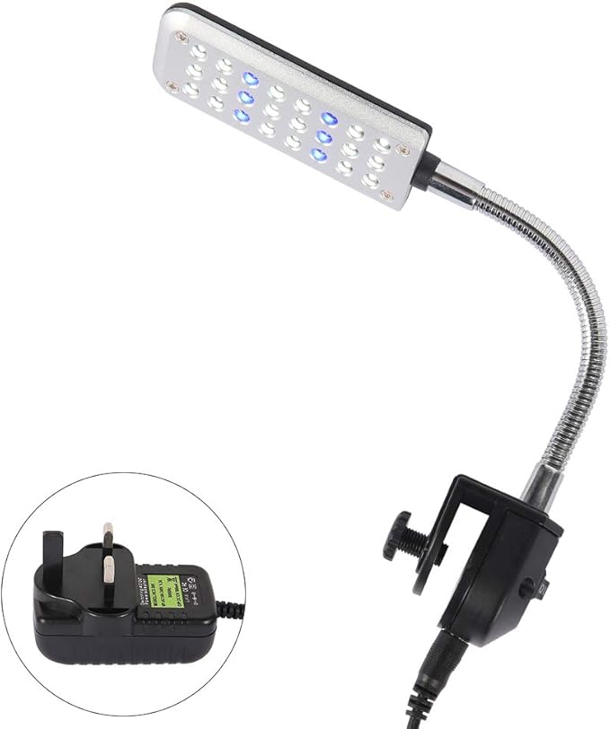 Your's Bath Aquarium Light, Clip on Light Clamp Lamp 24 LED White and