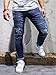 Men's Ripped Destroyed Jeans Slim Fit Distressed Denim Pants Trousers Blue003 34