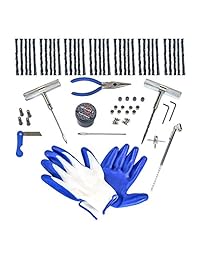 [67 piezas] Kit de reparación de neumáticos con guantes resistente   Kit sin tubos para llaves de neumáticos para reparación de pinchazos   Ideal para autos, camionetas, SUV, ATV, motocicletas, cortadoras de césped, tractores, casas rodantes