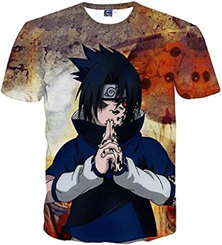 Men's Fashion 3D Print Uzumaki Naruto Casual T-Shirts (Midium, Naruto)