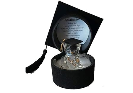 glass graduation teddy bear