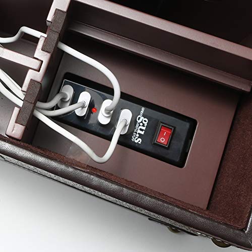 Portable Charging Center for Tech Gear with Hidden 6-Outlet Surge Protector and 4 USB Power Station Take Your Phone Laptops and Tablets Anywhere! Rattan Finish Made by G.U.S of San Francisco