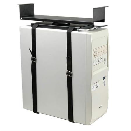 ROLINE PC Halterung Universal | Untertisch Befestigung | Computer Tischhalterung | Schwarz