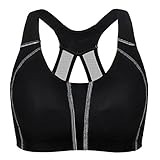 SYROKAN Women's High Impact Wire Free Full Supportive Racerback Pro Sports Bra