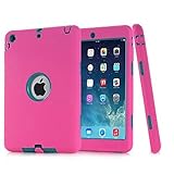 HT Ultra Slim Hybrid Dual Layer Protective Case for iPad mini 1 / 2 / 3 - Rosered