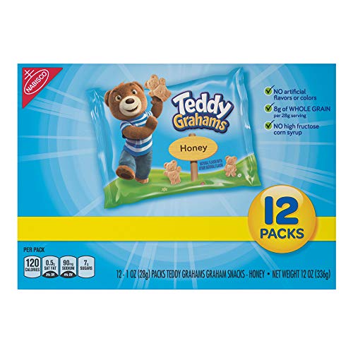 Teddy Grahams Honey Graham Snack Packs, 12 Count Individual Snack Bags