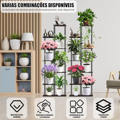 Estante para Plantas, Suporte para Plantas, Suporte Alto para Flores, Prateleira para Plantas, Suporte para Plantas Chao