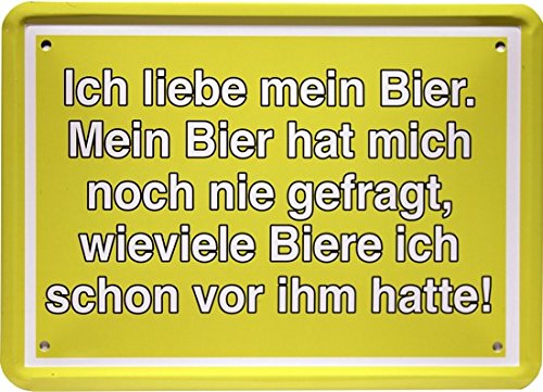'15 x 21 cm Metal Sign "I Love My Beer... funny saying MJ 198