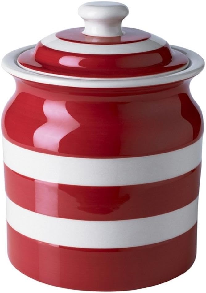 Cornishware Red and White Stripe Large Storage Jar 168cl