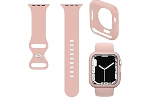 Raamax Soft Silicone Band with Thin Bumper Case Compatible with Apple Watch iWatch Series 49mm 45mm 41mm 44mm 40mm 42mm 38mm