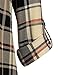 Timeson Blouse Top For Work, Womens V-Neck Tunic Shirt For Leggings Plaid Roll-Up Cuffed Sleeve Casual Blouse Tunic Button Down Shirt(Black Beige,Large)