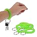 Feeko Plastic Wrist Coil Wrist Band Key Ring Chain for Outdoor Sport Green 6Pcs