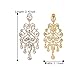 BriLove Gold-Toned Dangle Earrings Women's Vintage Style Bridal Crystal Drop Hollow Filigree Chandelier Earring Clear