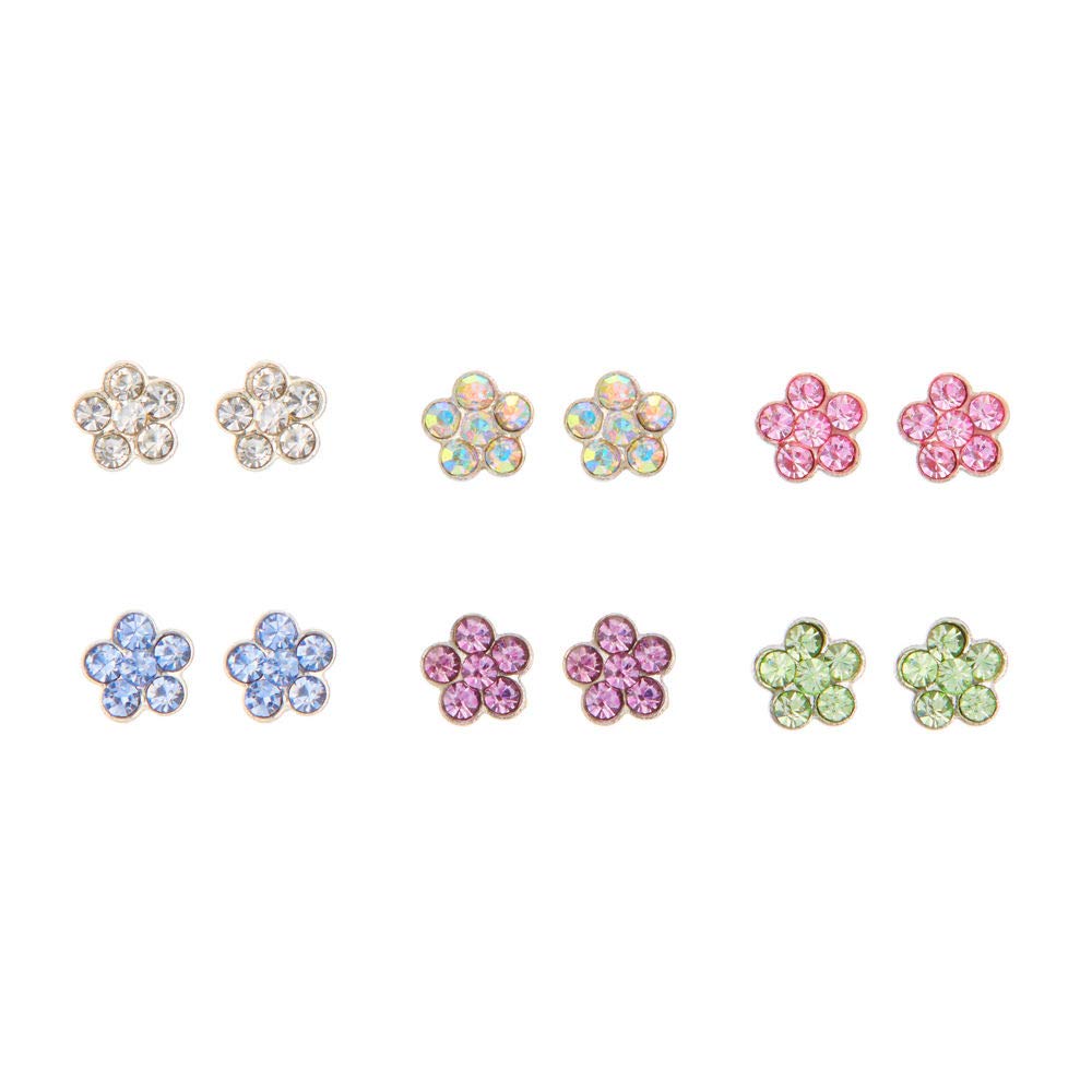 Claire's Girl's 6 Pack Floral Earrings in Rainbow Claire's