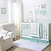 Grey, Turquoise, Metallic Gold Feather Print Fitted Crib Sheet - 100% Cotton Baby Boy and Girl Southwest Theme Nursery and Toddler Bedding