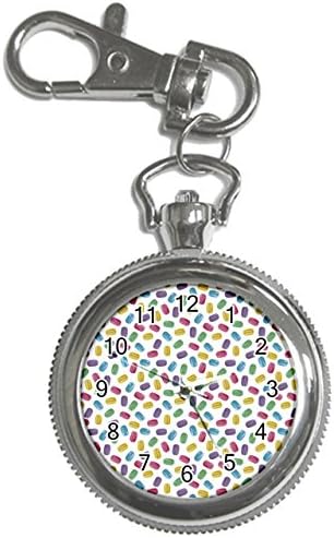 Macaroons Donuts On Polka Dot Key Chain Watch