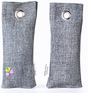 LeafLoveLife-Bamboo Charcoal Air Purifiers 2 Bags-Fragrance Free Odor Eliminator Freshener (Grey)