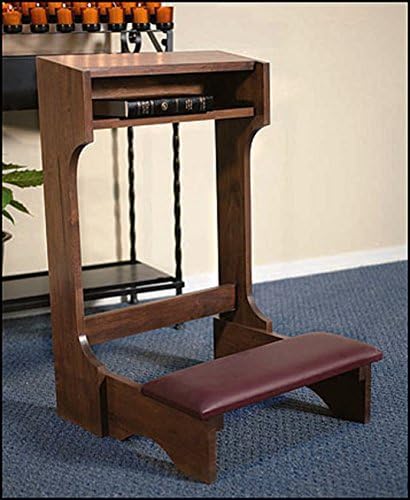 Prayer Padded Kneeler with Shelf, 32 Inch