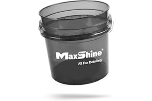 Maxshine 3.5gal Universal Black Detailing Bucket – Car Wash Bucket for Scratch-Free Cleaning, Garage Storage & Organization – Holds Soap, Foam Cannon, Microfiber Towels & More