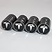 US85 Tesla Black Chrome Auto Car Wheel Tire Air Valve Caps Stem Cover