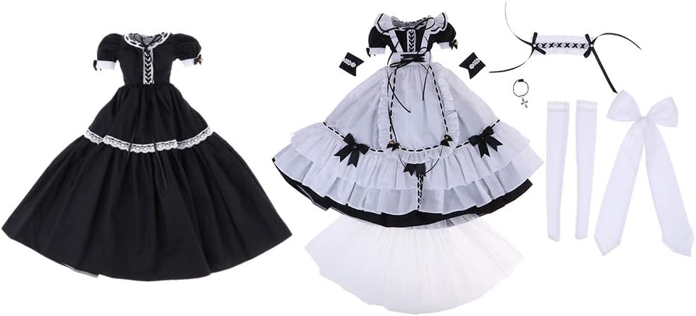 Amazon Cuticate 人形 服 ドレス スカート アニメメイド制服 メイドドレス 1 3ドールに対応 ドレス アクセサリー おもちゃ