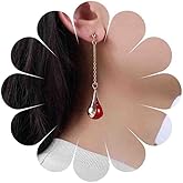 Vacaonio Vintage Long Pearl Drop Earrings Round Pearl Dangle Earrings Gold White Pearl Bridal Earrings Single Pearl Earrings Pearl Bead Earrings Wedding Earring Jewelry for Women