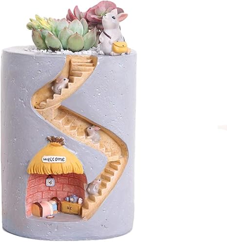 Amazon Co Jp カクタス 多肉 植物 鉢 室内 植木鉢 装飾 ガーデンポット サボテン プランター 可愛い 動物 植木鉢 フラワーポット Diy うさぎ ホーム キッチン