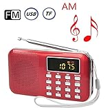 Ohala Mini Portable Am/Fm Radio Mp3 Music Player Speaker Support Micro Sd/tf Card (red)