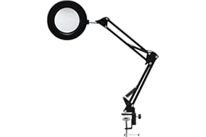 EIMSOAH 10X LED Magnifying Glass with Flexible Arm for Workbench Tasks, 3 Colors Light for Nail Technicians and Tattoo Artist