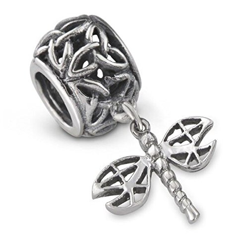 OUTLANDER INSPIRED DRAGONFLY SILVER BEAD CHARM 9966
