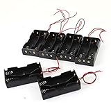 6 Pcs Black Plastic 2 x3.7V 18650 Type Battery Holder Case Storage Box
