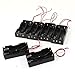 6 Pcs Black Plastic 2 x3.7V 18650 Type Battery Holder Case Storage Box