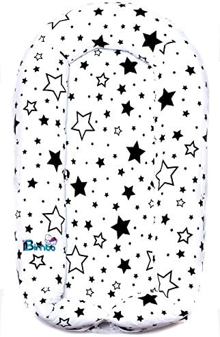 Lounger For Baby, Newborn portable Crib and Co Sleeper - Includes Washable Extra Cover - Cotton Fabrics - Linen Breathable Fibers Mattress by iBimbo.