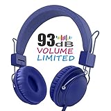 Kids Headphones,AILIHEN HD850 Volume Limiting On Ear Headset with SharePort and Microphone, Children Headphones for Kids, Computer Tablets Laptops Android IOS Smartphones Cellphones (Navy Blue)