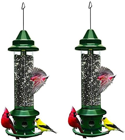 Brome Squirrel Buster Plus 6"x6"x28" (w/hanger) Wild Bird Feeder with Cardinal Ring and 6 Feeding Ports, 5.1lb Seed Capacity (.2-Pack)