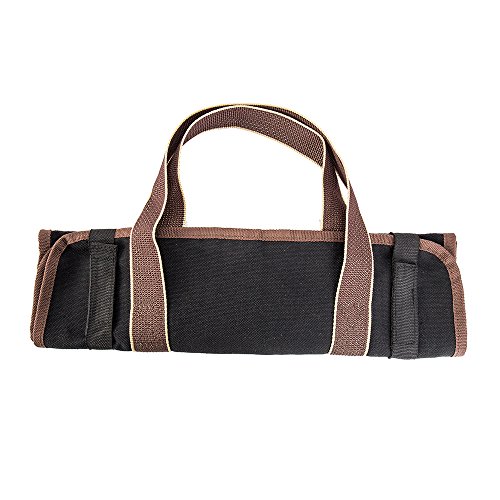 Windyus Large Canvas Log Tote Bag Carrier, Wood Tote Indoor Fireplace Firewood Totes Holders With Handle, Round Woodpile Rack Fire Wood Carriers Carrying Tools Camping Set Basket