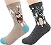 Lovful 2 Pairs Women's Animal Pattern Casual Cotton Socks