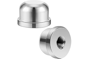 Dirvcp 2Pcs Retro Lampshade Decorative Lampshade Nuts with Double Threaded Screws, Suitable for 3/8 Inches and 1/4-27 Inches (Silver)