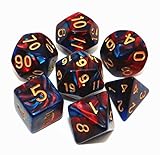 CREEBUY DND Dice Red Blue Polyhedral Dice Set for