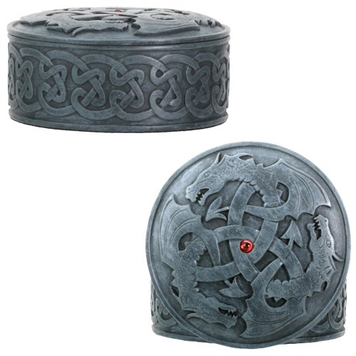 Celtic Dragon Box Collectible Container Tribal Monster Statue Figurine