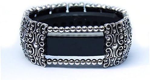 FitBit Alta Cover Bracelet: SANDRINGHAM SCROLL with Window, Antique Silver, 8 1/2"