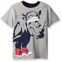 Gymboree Big Boys' Easy Summer Screen Tee, Rhino Grey Heather, S