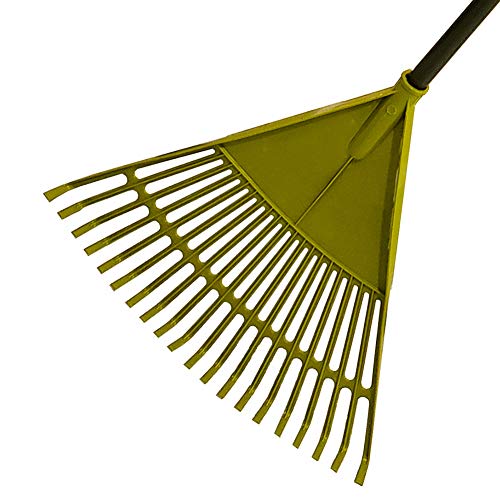 Garden Leaf Rake Tool Lawns a Yards Long Handle Sweep Fall Leaves No Bending Easy Grip Handle - Green