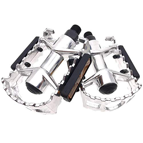ARTHEALTH Bicycle Pedals Bike Pedals Aluminum Alloy 9/16" Inch High Performance Pedals for Bikes Mountain Bikes Road Bicycles Platform Pedals (Silver)